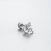 Pendientes Henson White New Zircon Ear Bone Nail con diseño de delfín y escorpión, de acero y titanio, con perforaciones avanzadas y estilo moderno.