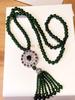Cadena para Suéter 2026 Nueva Moda Estilo Largo para Mujer Otoño e Invierno Verde Esmeralda Elegante Nicho Accesorio de Collar Decorativo para Suéter