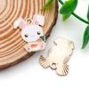 Mezcla de 12 colgantes de conejito de Pascua con forma de luna y perla de aceite, con dibujos animados, para hacer tú mismo, para bolso, pulsera y accesorios.