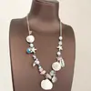 Collar de Estrella de Mar Azul Claro con Cuentas Estilo Resort Costero Colgante Concha Cadena para Clavícula Verano Nuevo Accesorios de Cadena para el Cuello de Mujer