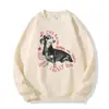 Estilo Nuevo Otoño e Invierno Diseño de Estampado de Letras de Cachorro Lindo de Dibujos Animados, Ropa Exterior Casual de Moda y Versátil Sudadera Holgada