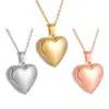 Collar con colgante de corazón de acero inoxidable pulido espejo para fotos con superficie brillante, puede contener fotos familiares, collar con colgante de corazón para fotos conmemorativas