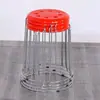 Taburete Redondo de Plástico para Uso Doméstico, Simple y Elegante, Taburete Alto Redondo con Marco de Acero Engrosado, Funda para Taburete, Taburete para Mesa de Comedor, Taburete para Banquetes