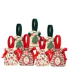 Bolsas de Dulces Navideños, Bolsas Pequeñas de Lona para Regalo, Bolsas con Cordón de Árbol de Navidad Santa Claus Manzana para Regalo, Al por Mayor en Stock