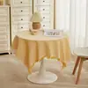 Porta-copos branco para mesa de centro, toalha de mesa quadrada pequena, capa para mesa de cabeceira, toalha de mesa e de jantar redonda de algodão e linho, estilo de luxo leve, atacado transfronteiriço