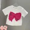 Tops de Verano para Niñas Camisetas de Manga Corta para Niños Nuevo Lazo Ropa de Verano para Bebé Niña Casual y Versátil