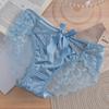 Bragas Sexy de Encaje Estilo Japonés para Mujer con Lazo, Tira Cruzada, Tiro Bajo, Transpirables, Refuerzo 100% Algodón, Braguitas Triángulo para Chica Joven, Estilo Puro Deseo