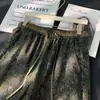 Imagens reais do novo estilo de verão de calça feminina casual longa com estampa paisley, cintura elástica, pernas largas, cordão, corte reto e efeito de caimento, feita de algodão e linho