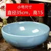 Lavabo de cerámica para encimera, de una sola cubeta, estilo vintage, lavabo artístico redondo para baño, lavabo artístico antiguo para uso doméstico