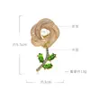 Broche de Flor Oca de Pérola Moda Retrô para Mulheres, Broche Versátil para Terno Cardigã com Strass, Alfinete de Luxo Elegante de Alta Qualidade