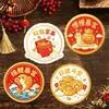 Nuevo Pegatina de los Cinco Caminos del Dios de la Riqueza Texto de Bendición Rojo de Año Nuevo Pegatina Creativa Pegatina Selladora para Taza de Té con Leche de Frutas Frescas Horneado