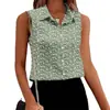 2026 Amazon Verano Nuevo Sitio Independiente Europeo y Americano Tiktok Transfronterizo Camisa de Rayas sin Mangas con Cuello Polo para Mujer