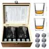 Caixa de Presente para Taça de Vinho com Pedras de Gelo para Whisky e Cubos de Gelo Reutilizáveis, Presente Corporativo, Conjunto de Vinho Resfriado a Gelo para Bar e Casa