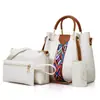 Bolsas para Mujer 2024 Nuevo Conjunto de Cuatro Piezas de Moda Europea y Americana: Bolso Tote, Bolso de Hombro, Bolso Cruzado, Bolso Cubo, Bolso de Mano Mult piez
