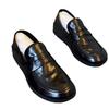 Zapatos tipo gorro slip-on, Tacones planos de moda, Antideslizantes, Resistentes al desgaste, Cómodos zapatos británicos de moda, Color sólido casual, Suelas blandas prefabricadas