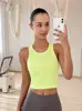 Chaleco de yoga con tirantes anchos en I personalizados, sujetador deportivo absorbente de impactos, sin mangas con almohadillas en el pecho, top de fitness, sujetador para mujer