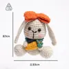 Pingente Chaveiro de Bolsa, Boneca de Crochê de Lã, Chaveiro de Coelho de Quadrado da Vovó Tricotado, Coelho de Orelhas Caídas Tecido Design Criativo