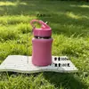 Botella de Agua de Acero Inoxidable al Vacío 304 para Deportes al Aire Libre, Taza Portátil Aislada de Cintura Delgada con Popote, Taza para Ciclismo