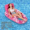 Nuevo Respaldo Inflable de Hoja de Árbol y Flor Flotador de Verano Entretenimiento en Piscina Flotador Individual Espesado Sillón Acuático