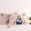 Ins Toalla de Almohada Individual de Algodón Puro de Gasa de Ocho Capas Resistente a la Suciedad para el Hogar Engrosada Antiácaros Pañuelo para la Cabeza de Almohada Simple de Dibujos Animados