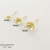 Pendientes de perlas de medio agujero con baño de aguja de plata S925, chapados en oro de 18 quilates, con perlas adheridas, hechos a mano, que conservan el color.