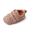 Zapatos de bebé con bordado de oso de primavera 2023, doble velcro, a rayas, zapatos para niños, zapatos para gatear, directo de fábrica BL2343