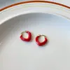 Pendientes de amor rojo chapados en oro real de alta gama con diseño de nicho pendientes nuevos de moda para mujer pendientes al por mayor