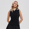 Roupa de Tênis Transfronteiriça com Sensação de Pele Nuas Manga Curta Feminina Respirável Justa Top Esportivo para Corrida ao Ar Livre Fitness Regata Sem Mangas Camiseta