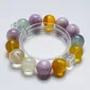 Pulsera de Cuarzo Limón de Cristal Natural Color Macarrón para Mujer, Pulsera Versátil de Perlas de Concha, Pulsera de Regalo al por Mayor