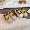 Zapatos casuales de estilo coreano para niñas con velcro, nuevos zapatos de cuero tejidos estilo bosque para primavera y otoño, Mary Jane de suela blanda