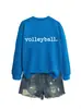 Sudadera casual simple con estampado de letras para mujer, cómoda, para voleibol, nueva de otoño e invierno, tienda independiente de Amazon Wish