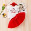 Ropa de Primavera y Otoño para Bebés Ropa de Bebé Día de San Valentín Ropa de Bebé Vestido Traje de Princesa Harper con Mangas de Murciélago Estampado