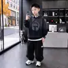 Traje Masculino Estilo Primavera e Outono 2026 Novo Outono Meninos Bonitos Estilosos Crianças Descoladas Roupas de Outono com Capuz Moletom Tendência