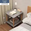 Mesita de noche para dormitorio de apartamento de alquiler, Gabinete de noche simple, Armario de almacenamiento de mesita de noche, Mesa auxiliar de madera para el hogar en la sala de estar, Mesa cuadrada pequeña