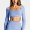Conjunto de roupa de yoga sem costas com mangas compridas e ajuste transfronteiriço, top esportivo de manga comprida, conjunto feminino de calças de fitness para esportes ao ar livre de secagem rápida