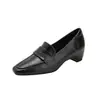 Versão em Couro Macio~ Mocassins Acadêmicos Estilo Retrô Preto Femininos Slip-on Bico Fino Emagrecedores para o Trabalho Mocassins Escondidos para Aumentar a Altura