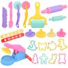 Explotaciones transfronterizas niños máquina de fideos de barro de colores rodillo molde de animales accesorios juego DYI manual