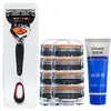 Navaja Manual para Hombre Recortadora de Precisión Hoja Trasera Acero Inoxidable Cinco Capas Afeitadora Facial Afeitadora Depiladora Venta al por Mayor
