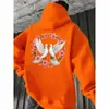 Sudadera con Capucha Exportación Transfronteriza Estampado Doble Flor Paloma Blanca Amazon Wish Una Pieza Al Por Mayor Temu