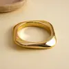 Pulsera Geométrico Irregular Plegada con Textura Metálica Europea y Americana Moda Transfronteriza Personalidad Pulsera Exagerada Joyería de Mano de Alta Gama para Mujeres