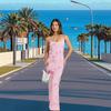 Comercio Exterior Amazon 2025 Moda Sexy Estilo Callejero Europeo y Americano Sin Mangas Abertura Ajustado Diseño Cintura Alta Falda de Tirantes para Mujer
