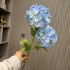 2 cabeças de madeira hortênsia impressão a cores 3D tecido high-end hortênsia casamento fundo principal T estágio em camadas de flores artificiais para pilha de flores