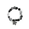 Pulseira de Contas Camadas Sombra de Tinta Estilo Chinês Novo Retrô Pulseira com Fivela Escura Tendência Preta Presente para Namorado/Namorada