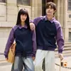 Sudadera con cremallera y logo estampado, Ropa para actividades de team building, Uniforme DIY con cuello mao, Chaqueta de manga larga, Ropa de trabajo para otoño e invierno