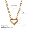 Colar Coração Vazado Francês Mais Vendido Aço Inoxidável Banhado a Ouro Real 18K Pulseira Simples Elegante Estilo Ins Transfronteiriço