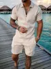2026 Europeu Masculino Novo Estilo Estação Independente Fonte Casual Cor Blocada POLO Zíper Gola Camisa Manga Curta Conjunto