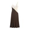 Transfronterizo 2025 Nuevo Otoño Sexy Ajustado Cuello Oscilante Tirantes Falda Midi Empalmada Vestido Midi 5029185
