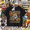 Camiseta Infantil Ropa Hombre Palo de Madera Tongtongge Montaña y Mar Extranjero Abstracto Camisa Clásica de Manga Corta Verano para Niños Tendencia Ins