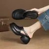 Sandalias de Mujer con Suela Gruesa y Punta Abierta de Piel Suave, Tacón Grueso y Hebilla Metálica, Nuevas 2026 Verano Zapatillas de Hada de Tacón Alto