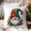 Funda de Almohada de Elfo Navideño de Invierno Pintada a Mano con Acuarela Decoración de Cojín para Sofá del Hogar Amazon Transfronteriza